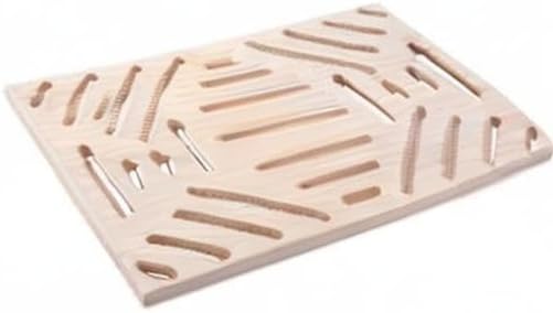 Hypeety Natural Wood Rabbit Scratch Board Bunny Scratching Pad for Rabbits Bunnies Durable Nail Trimming Teeth Grinding Indoor Play with Chew Toys