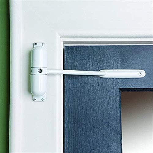 Door Closer Automatic Safety Spring Door Closer – Easy to Install to Convert Hinged Doors to Self-Closing– White