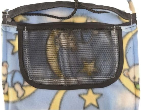 Bonding Carrier Pouch - Premium Bonding Pouch for Sugar Gliders & Other Small Pets - Durable Cozy Fleece Material, Mesh Screen, Silk Rope, & Zipper, Pet Sleeping Bag, ZZZ Time
