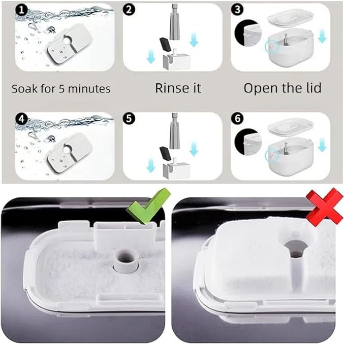 Cat Water Fountain Filter,Pet Fountain Filter Replacement,Cat Dispenser Filters Replacement Kit for Petlibro (White, 24 pack)