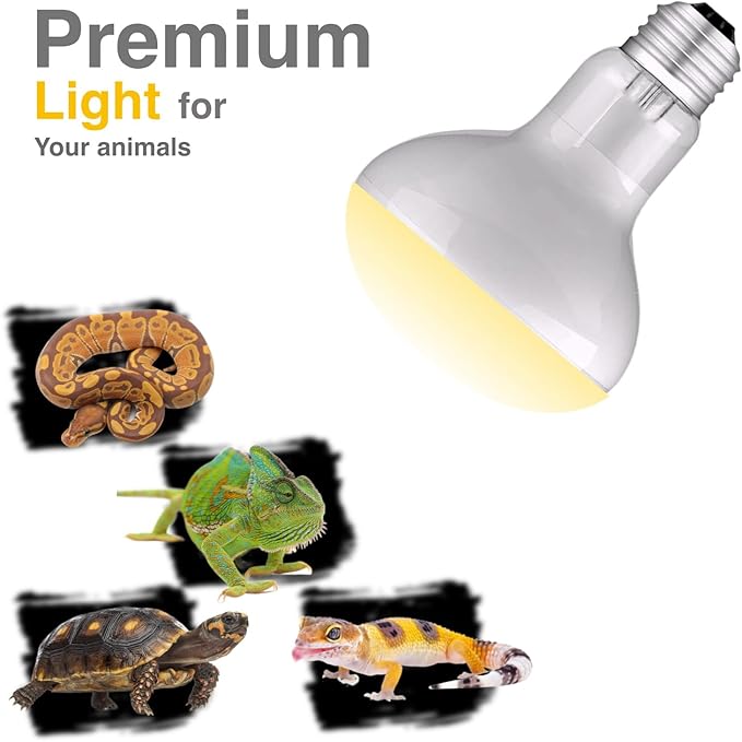 Reptile Heat Bulb Lamp, 2-Pack 100W Daylight Basking Spot, Bearded Dragon/Turtle/Lzard/Gecko Light Bulb, UVA Heat Lamp, Basking Light for Reptiles