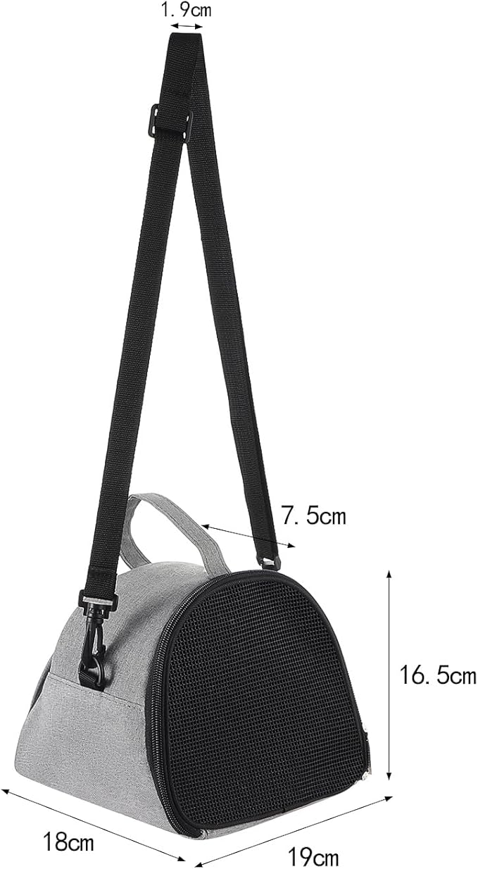Ibluelover Hamster Carrier Bag Breathable Small Animals Travel Handbag Adjustable Outdoor Carrying Pouch for Guinea Pig Bunny Hedgehogs Bird
