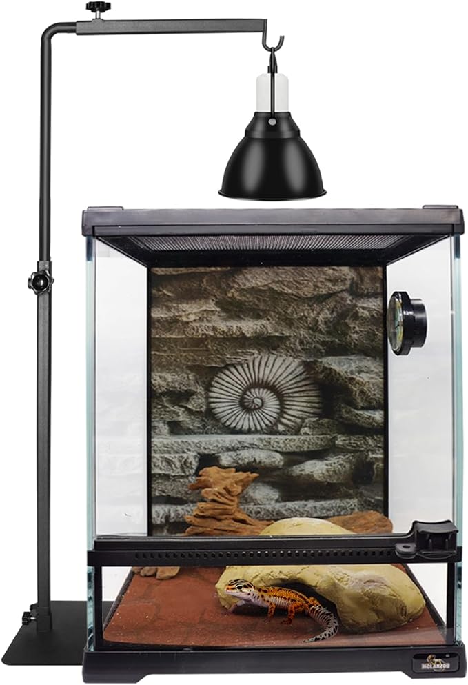 Reptile Lamp Stand Ajustable 16-31 Inch Heat lamp Holder Metal Bracket Floor Terrarium Light Holder for Reptile Glass Tank,Snake Turtle Terratium