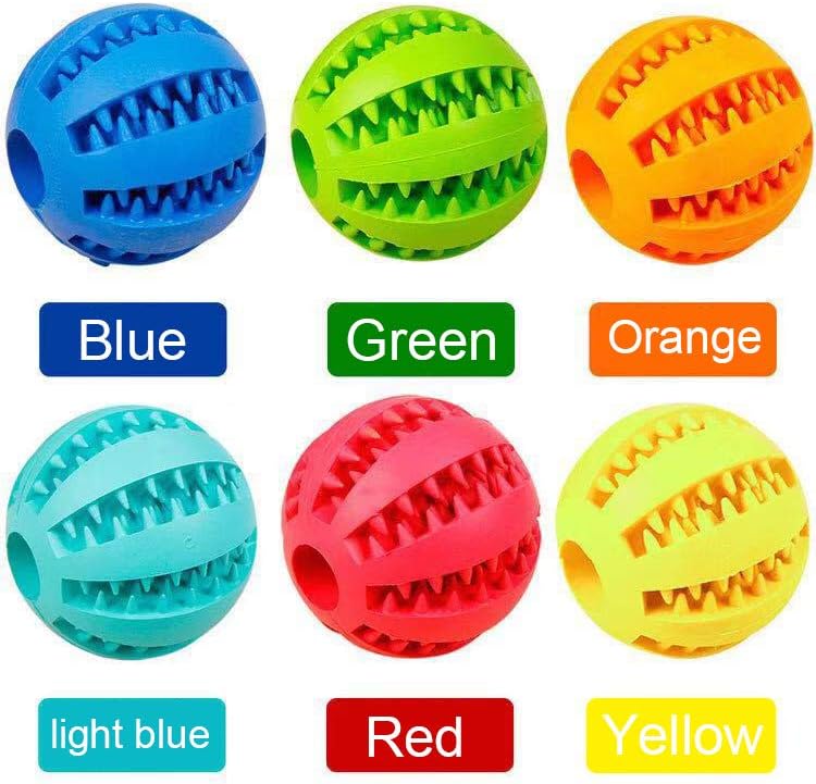 Sunglow 2 Pack Dog Toy Ball,Nontoxic Bite Resistant Teething Toys Balls for Small/Medium/Large Dog and Puppy Cat, Dog Pet Food Treat Feeder Chew Tooth Cleaning Ball Exercise Game IQ Training Ball