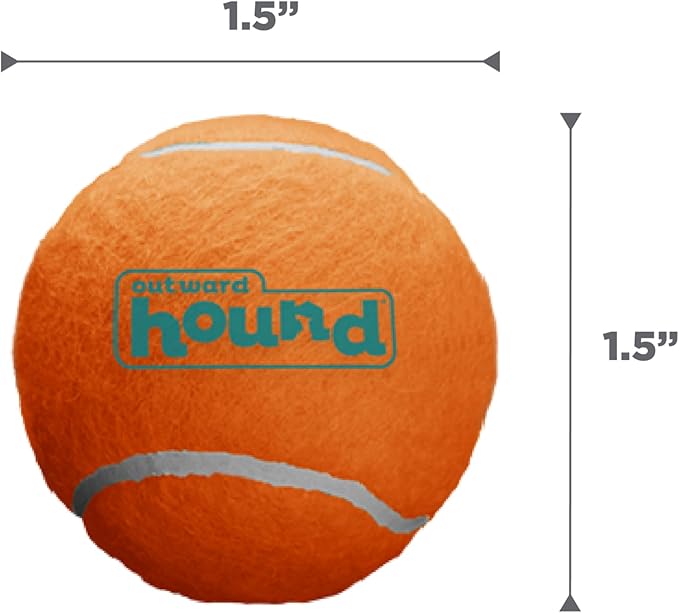 Outward Hound Squeaker Ballz – Squeaky Tennis Balls for Dogs Under 25 lbs, Interactive Dog Toy for Fetch & Training, Small (2"), 8‑Pack