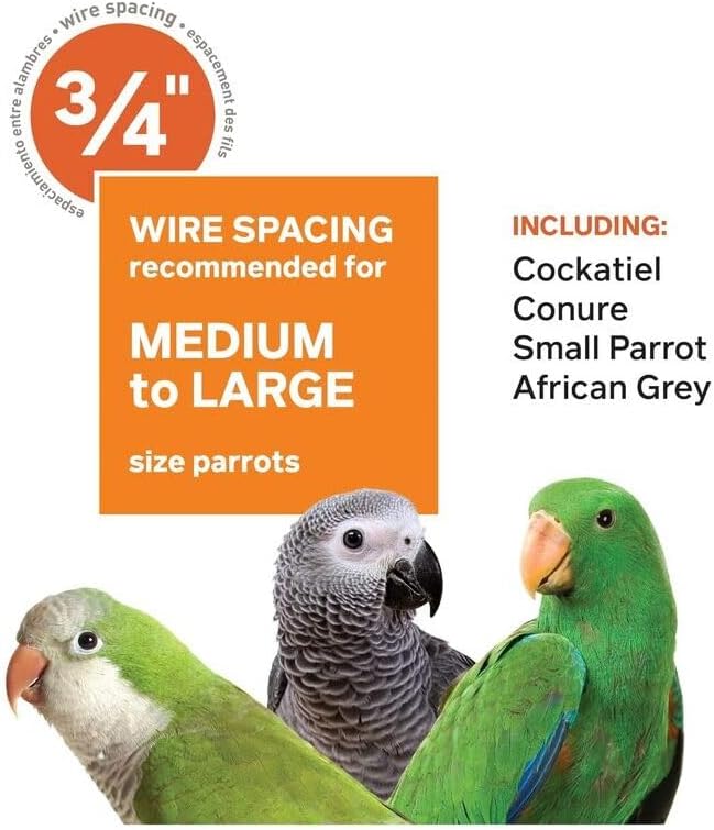 Suburban Sophistication Playtop Bird Home with Spacious Design, Durable Materials, Removable Perches Medium/Chalk White
