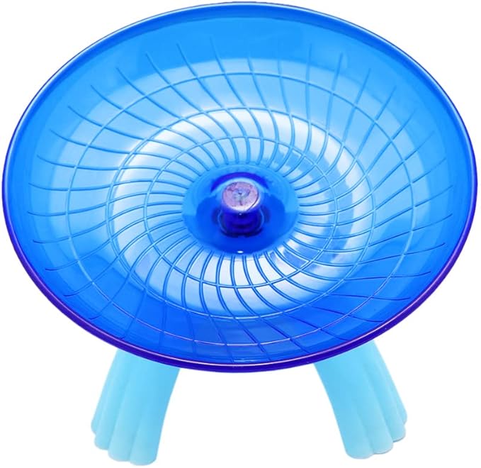 Litewoo Hamster Wheel Flying Saucer Exercise Toys, Silence Quite Spinner, for Gerbil Rat Mouse Mice Dwarf Hamster and Other Small Animal(Blue)