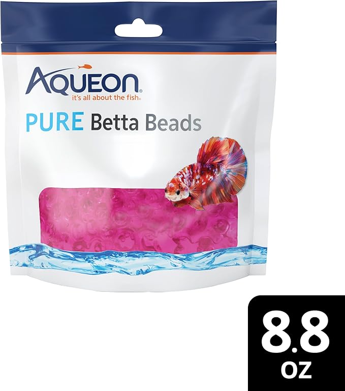 Aqueon PURE Betta Beads, Water Care for Unfiltered Aquariums, Maintains Clear Water and Helps Breakdown Organic Sludge, Pink