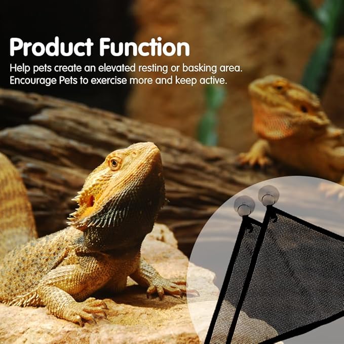 2PCS Bearded Dragon Hammock Reptile Hammock for Bearded Dragon Tank Accessories,Breathable Mesh Reptile Bed and Rest for Geckos Lizards,Snakes,Chameleon,Fish