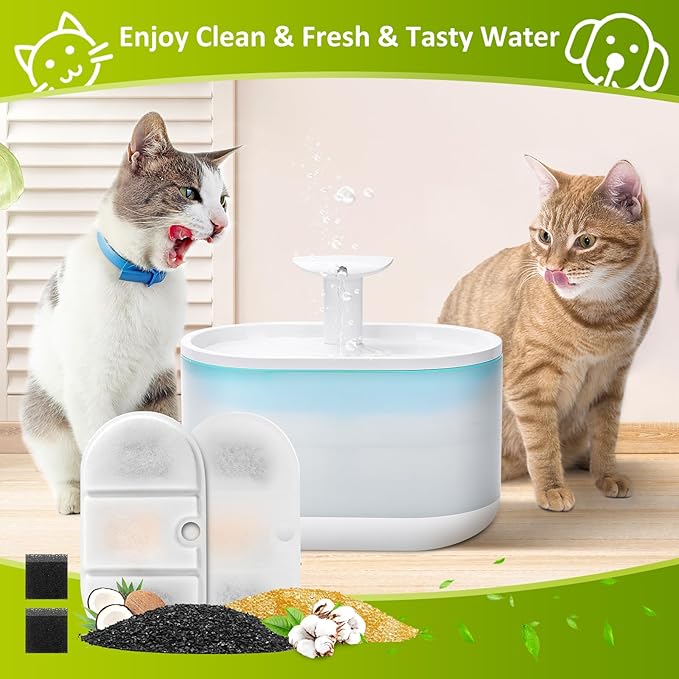 8 Pack Replacement Filters for Capsule Cat Water Fountain PLWF002, ZEKIRY Cat Water Filter Replacement, Triple Filtration Pet Water Fountain Filters