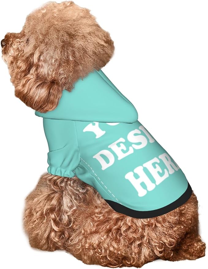 Dog Costume, Custom Dog Hoodie, Dog Name Costume Holiday Pet Pajamas Outfit, Personalized Pet Coat Costumes for Small Medium Large Dogs and Cats for Winter, Turquoise, XL