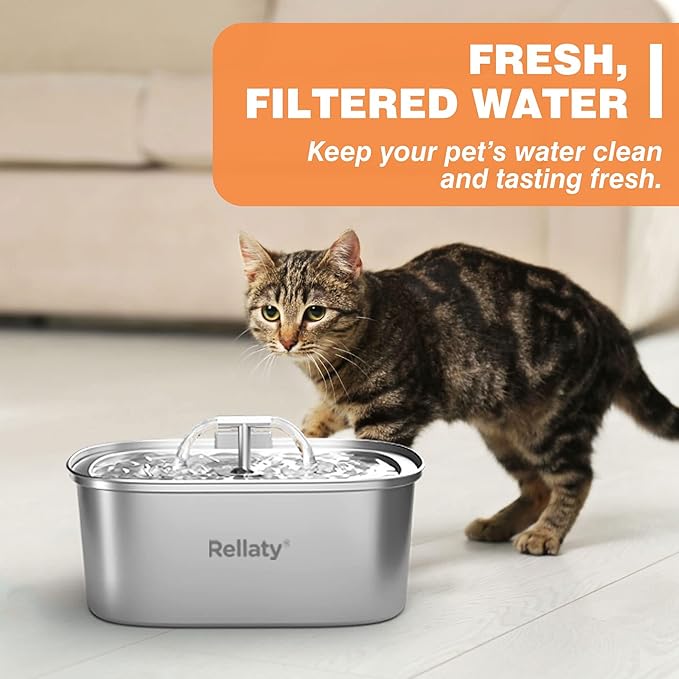 Official Cat Fountain Filters Replacement: Pre-Filter Sponges for 3.2L/108oz Automatic Pet Water Fountain - Includes 12 Sponge Filters & 12 Carbon Filters