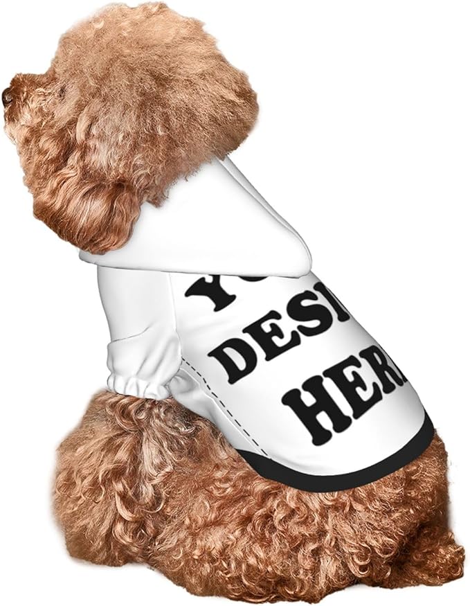 Dog Clothes, Custom Dog Hooded Sweatshirt, Personalized Pet Costume Robe Shirt with Text/Image/Club Name/Pet Shop Logo for Small Medium Large Dogs and Cats, White, S