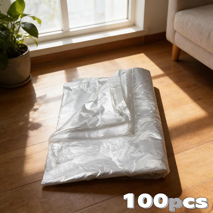 Disposable Bird Cage Liner Bags 100-Pack - 23"x19" Oversized Plastic Tray Covers | Loose Wrap Design for Easy Install | Fits Most Small to Large Cages | Leakproof & Tear-Resistant