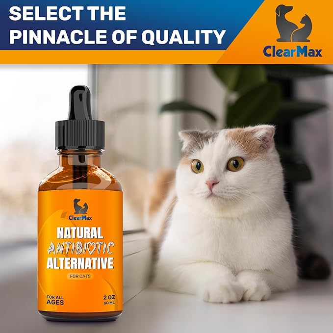 Cat Antibiotic to Help with Cough & Allergies β Antibiotics for Cats to Aid with UTIs and Digestive Moments β HIPS & Joints Support β Attractive Chicken Taste β 2 Oz Bottle