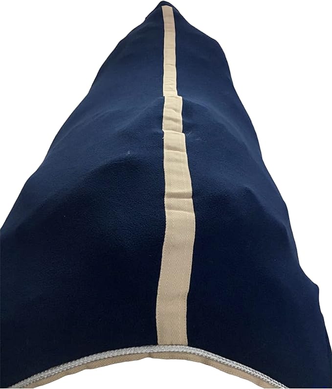 Majestic Ally Anti Pill Fleece Horse Blanket/Sheet with Silver Braided Rope (Navy, 80)