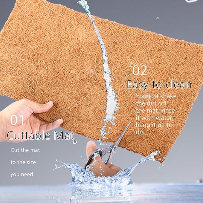 Reptile Carpet Coconut Fiber, 36" x 18" Reptile Terrarium Substrate Liner, Tortoise Bedding Carpet Mat Supplies for Pet Lizard, Chameleon, Bearded Dragon, Leopard Gecko, Iguana
