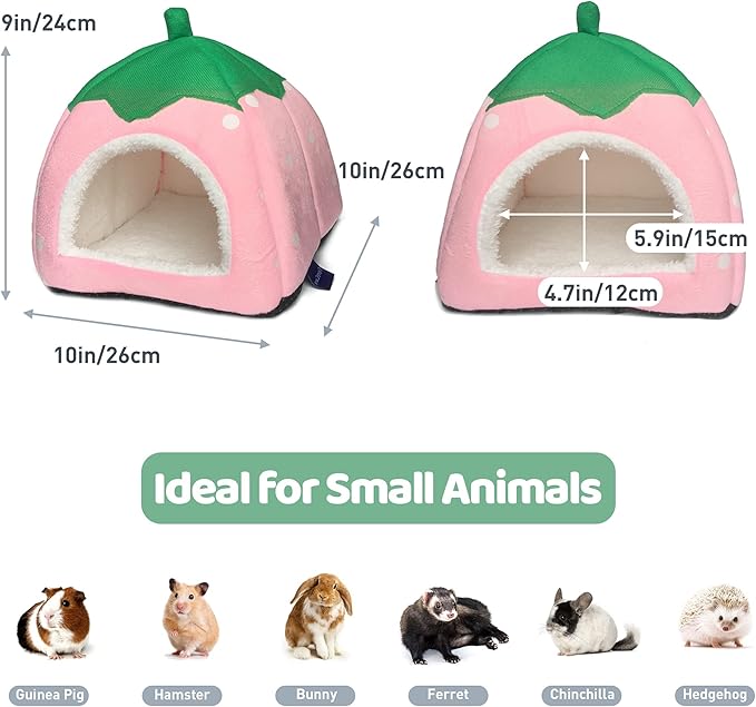 Guinea Pig Hideout Bed Dwarf Rabbit House Cave Accessories Cozy Hide-Out for Little Bunny Hedgehog Ferret Chinchilla&Other Small Animals