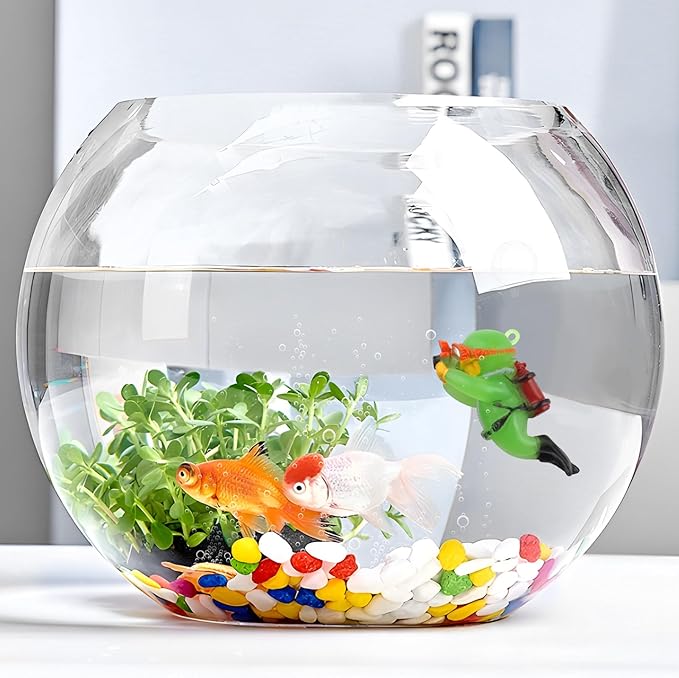 onesimcr Floating Fish Tank Decorations, Aquarium Decorations, Lovely Diver Fish Tank Decorations, Floating Device Fish Tank Accessories,Suitable for All Kinds of Fish Tanks(Light Green)…