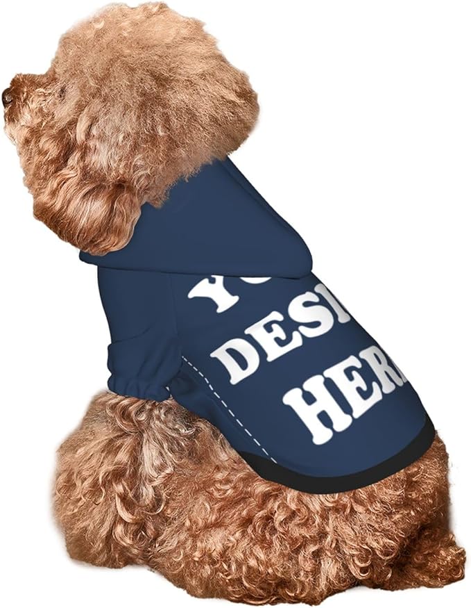 Dog Costume, Custom Dog Hoodie, Dog Name Costume Holiday Pet Pajamas Outfit, Personalized Pet Coat Costumes for Small Medium Large Dogs and Cats for Winter, Navy, S