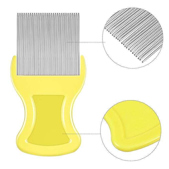 Maitys 8 Pieces Flea Lice Combs Double Sided Lice and Nit Removal Hair Grooming Plastic and Metal Comb for Humans Pets(3.5 x 2 Inch, 3.54 x 1.57 Inch,Orange, Blue, Purple, White)