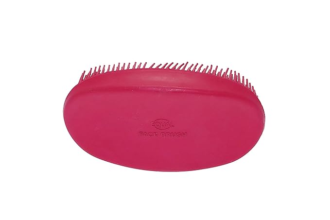 Grewal Equestrian Oval Face Grooming & Bathing Curry Brush for Horses, Dogs, Cats, & Other Pets - Very Soft Bristles (Pink)