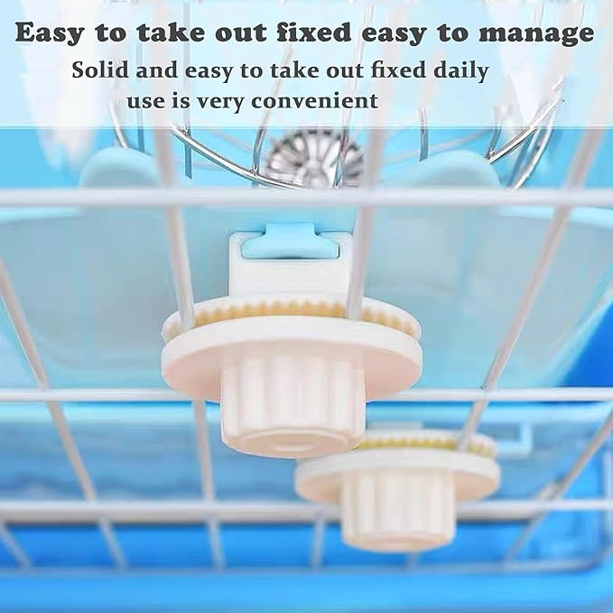 Hamiledyi 2PCS Rabbit Hay Feeders Rack 2 in 1 Feeder Bowls Double Bunny Feed Holder Grass Food Supplies for Chinchillas Guinea Pig Hamsters (Pink+Blue)