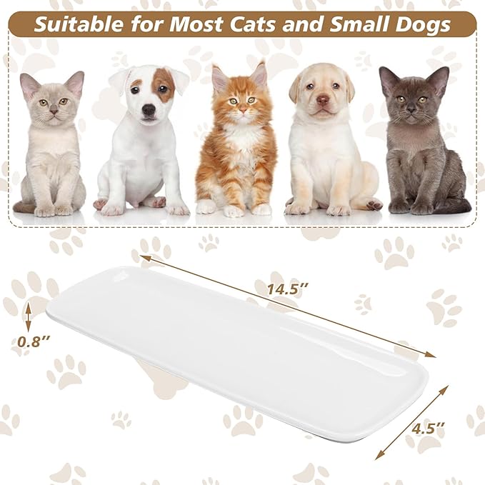 Cat Food Bowl,Extra Wide Ceramic Bowls for Multi-Cat Family and Flat Face Cats,Anti Whisker Fatigue Dishes Shallow Kitten Plates for Food and Water