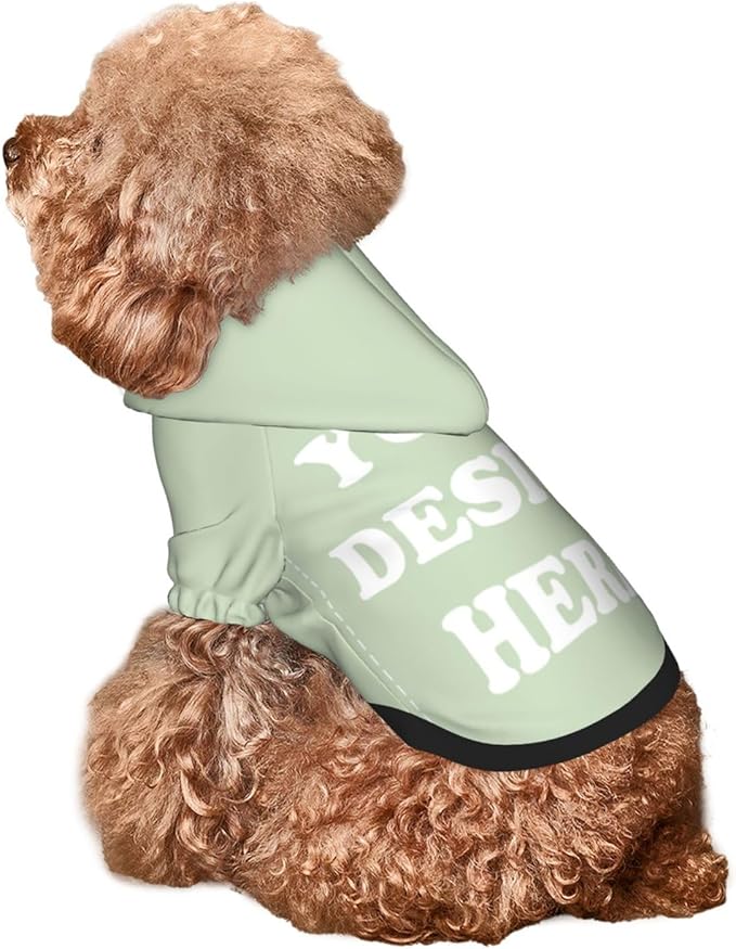 Personalized Chihuahua Dog Hoodie, Custom Pet Warm Sweatshirt Costume with Name Number Photo, Customize ID Clothes for Pupppy Kitten Dogs Cats, LightGreen, L