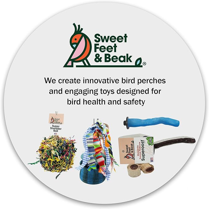 Sweet Feet and Beak Super Shredder Ball - Bird Cage Accessories to Keep Your Bird Busy Foraging for Hidden Treasures - Non-Toxic, Easy to Install Bird Foraging Toys for Medium Sized Birds - 5 Inch