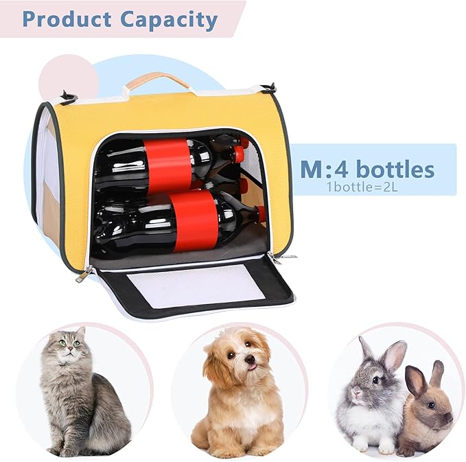 A4Pet Cat Carriers Dog Carrier Pet Carrier, TSA Airline Approved Small Dog Carrier for Cats Dogs Puppies (Up to 15lbs), Washable Soft-Sided Collapsible Travel Puppy Carrier