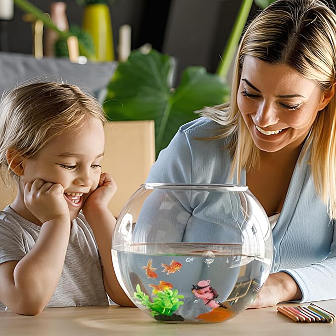 onesimcr Floating Fish Tank Decorations, Aquarium Decorations, Lovely Diver Fish Tank Decorations, Floating Device Fish Tank Accessories,Suitable for All Kinds of Fish Tanks(Pink)…