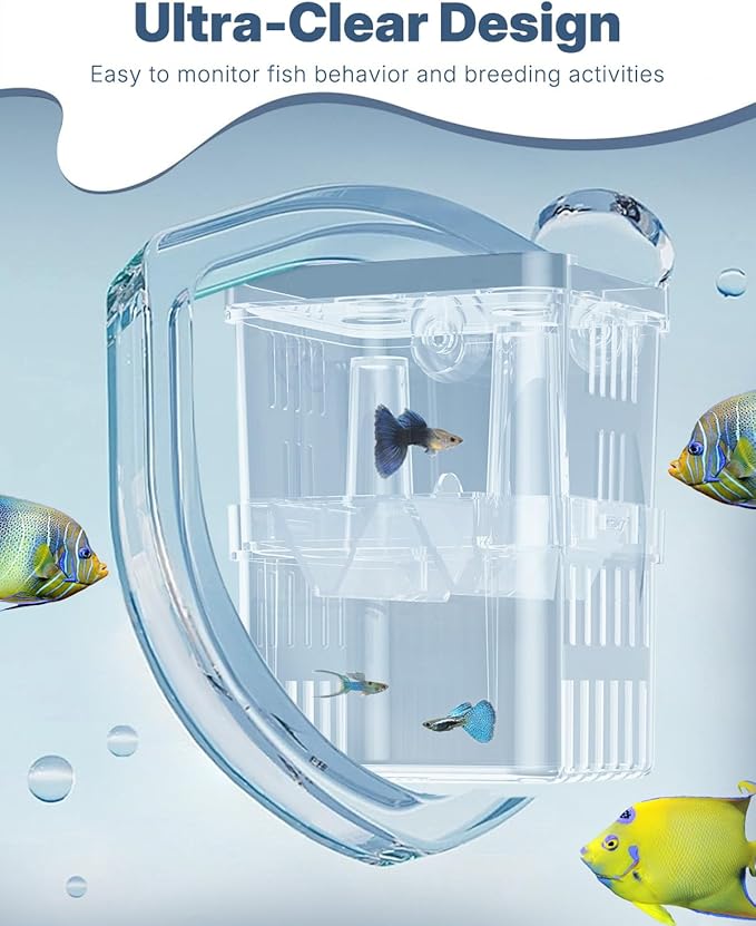 Pawfly Small Aquarium Fish Breeding Box for Fry Hatchery, Shrimp & Aggressive Fish Isolation
