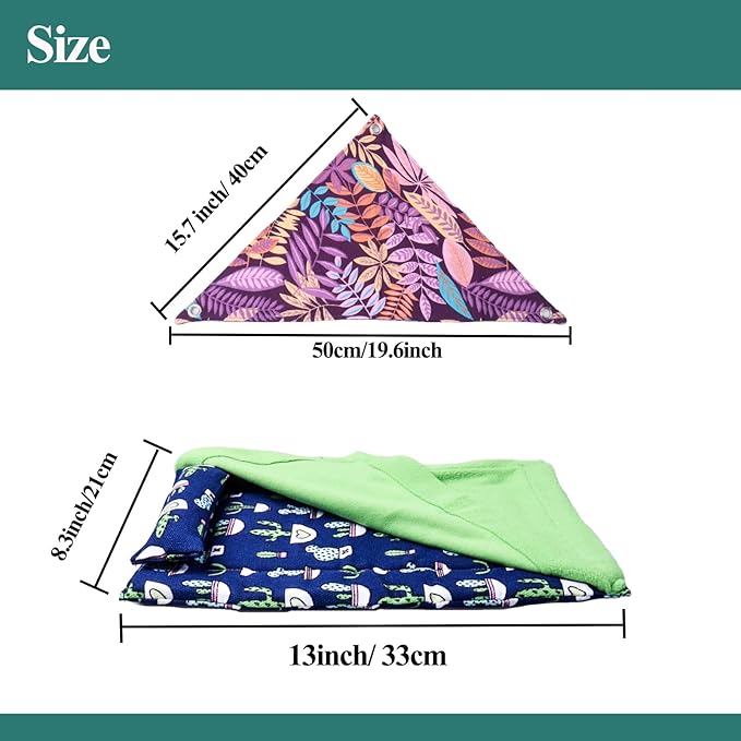 Bearded Dragon Tank Accessories, Reptile Bedding Hammock Soft Fabric Warm Sleeping Pillow with Cover Substrate for Bearded Dragon Leopard Gecko Lizard