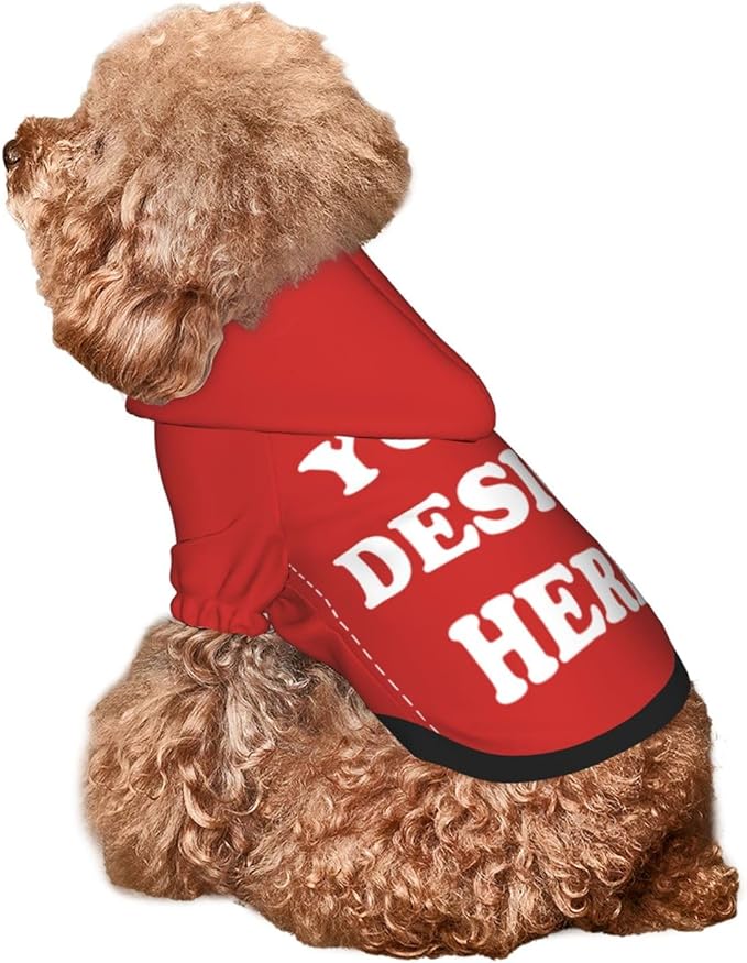 Dog Costume, Custom Dog Hoodie, Dog Name Costume Holiday Pet Pajamas Outfit, Personalized Pet Coat Costumes for Small Medium Large Dogs and Cats for Winter, Red, XL