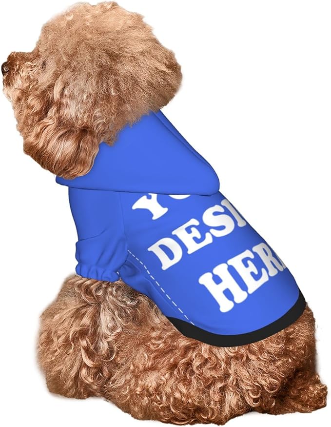 Dog Clothes, Custom Dog Hooded Sweatshirt, Personalized Pet Costume Robe Shirt with Text/Image/Club Name/Pet Shop Logo for Small Medium Large Dogs and Cats, RoyalBlue, S