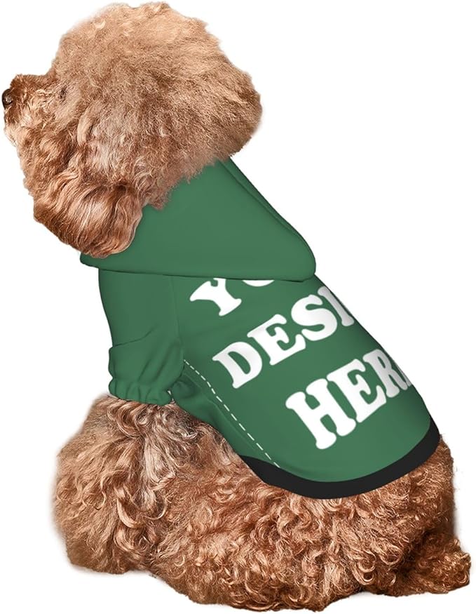 Personalized Dog Hoodie, Custom Dog Costumes for Small Dogs, Holiday Happy Dog Clothes Football Pet Shirt Sweater with Name Number for Girl/Boy Cats/Kitten, Green, XXS