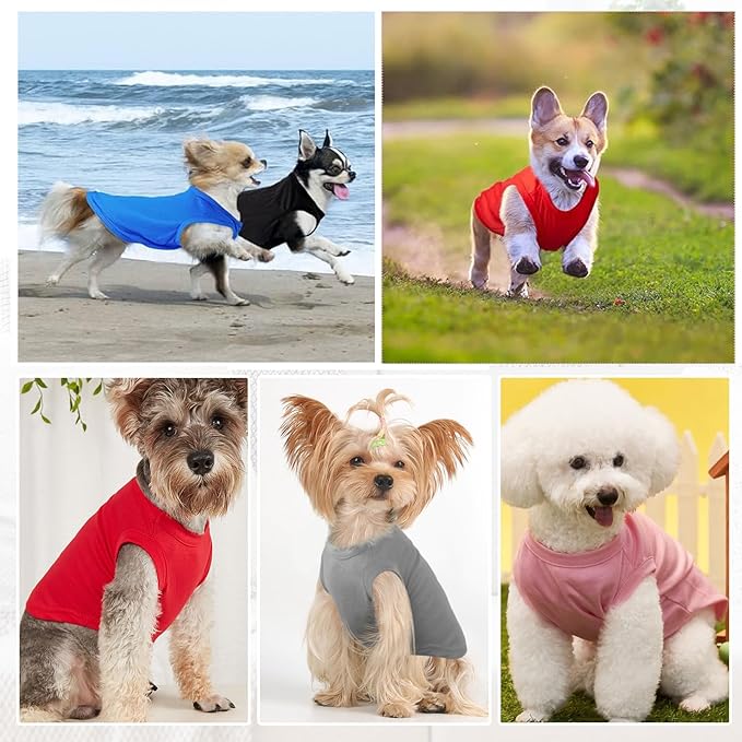 Custom Pet Tanktops Shirts Personalized Photo Logo Name Dog Cat Puppy Tee Shirt Tank Top Vest Apparels Clothes DIY Summer Costume for Small Dog Puppy Cat