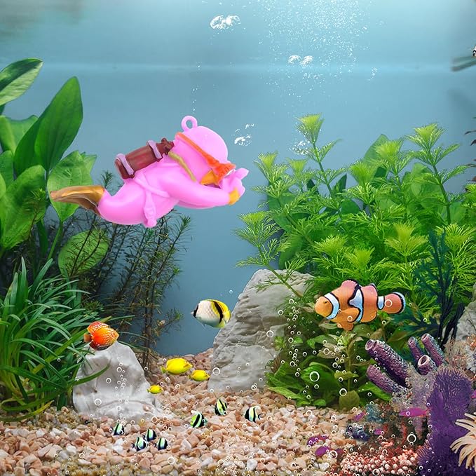 onesimcr Floating Fish Tank Decorations, Aquarium Decorations, Lovely Diver Fish Tank Decorations, Floating Device Fish Tank Accessories,Suitable for All Kinds of Fish Tanks(Purple)…