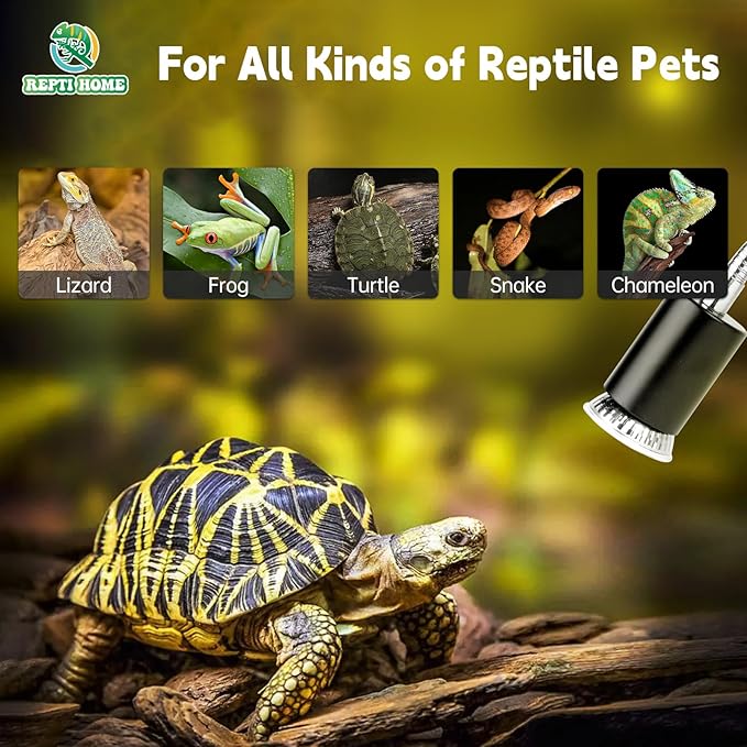 Reptile Heat Lamp, UVA UVB Heat Lamp Bulbs, E26 Turtle Heat Lamp Blubs 50W 4Pack, Basking Light for Bearded Dragon, Lizard, Snake and Frog