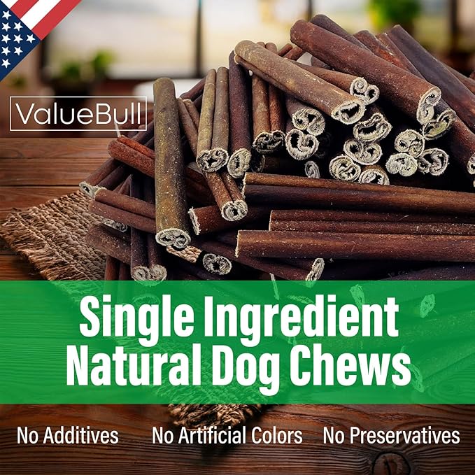 ValueBull USA Collagen Sticks for Dogs, 6 Inch Super Jumbo Chews, Natural Long-Lasting Dog Treats, 100 Count Bulk Pack - Promotes Joint, Skin & Coat Health with Glucosamine and Chondroitin