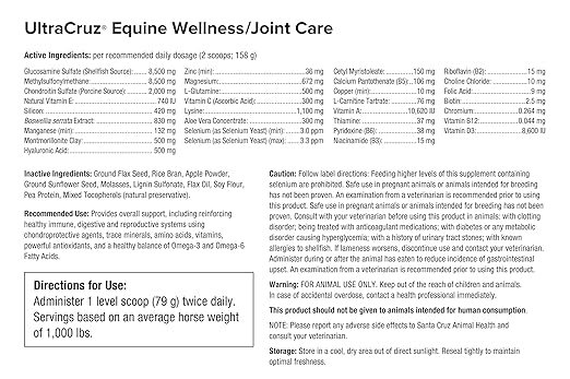 UltraCruz sc-363161 Equine Wellness/Joint Supplement for Horses 10 lb, Pellet (28 Day Supply)