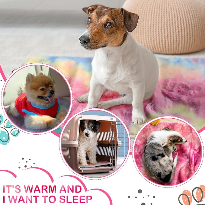 Tudomro 8 Pcs Guinea Pig Blankets Absorbent Washable Animal Fleece Bedding Cage Liners Waterproof Reusable Pet Pee Sleep Mat Pad Cover for Chinchilla Hamster Ferret(Tie Dye,12 x 12 Inch)