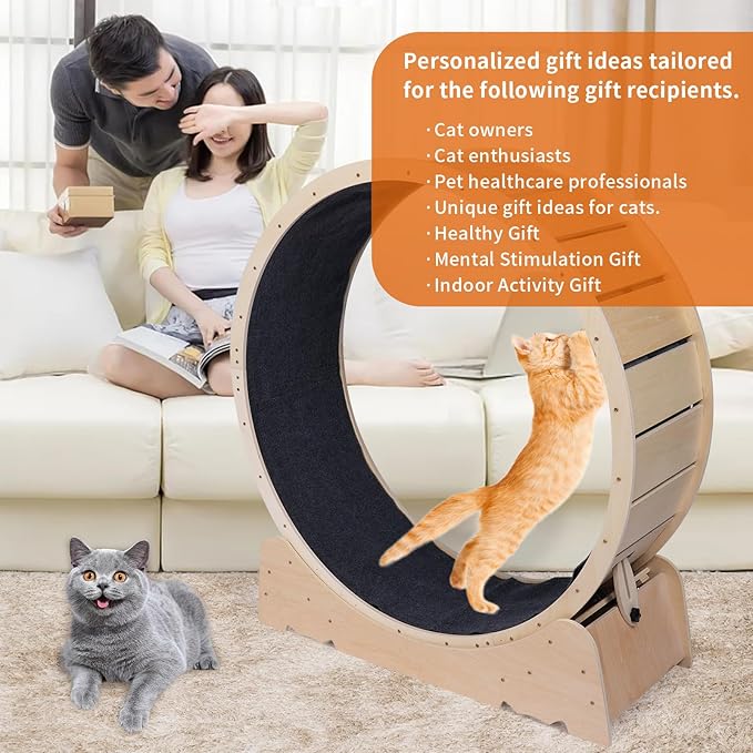 Large Cat Exercise Wheel 40 Inch Treadmill Exerciser for Indoor Cats Love Kitty Running Toy Walking Training for Fitness Weight Loss Device Suitable for Most Cats Physical Exercise Activity