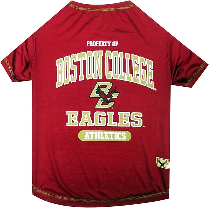 Pets First Collegiate BOSTON COLLEGE Dog T-Shirt, X-Small. - Licensed Shirt for Pets Team Colored with Team Logos.- Premium Stretchable Materials for the Comfrot of your Dog & Cat.