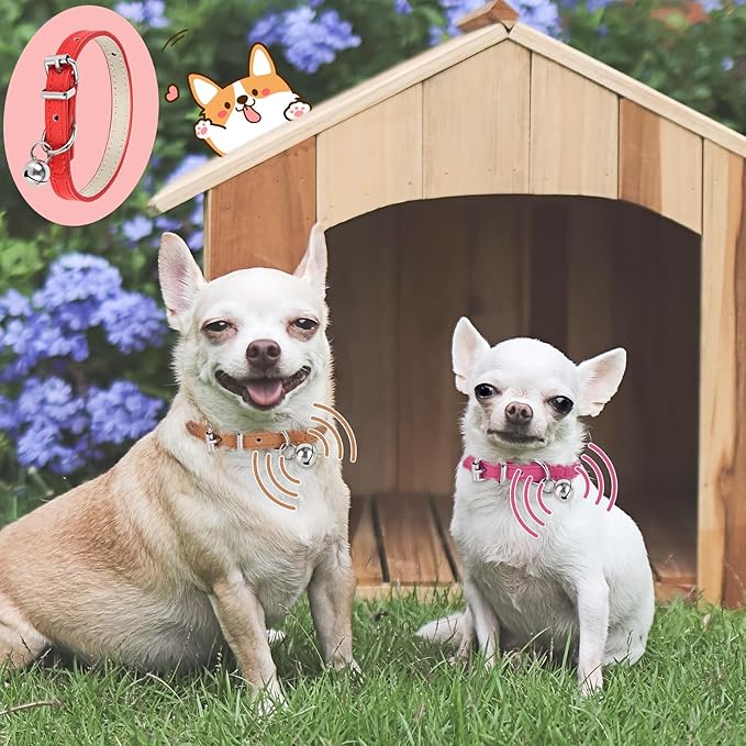 XS Dog Collar for Teacup Adjustable Teacup Dog Collar for Small Medium Large Dogs 3/8 inch Width (Khaki, XS)