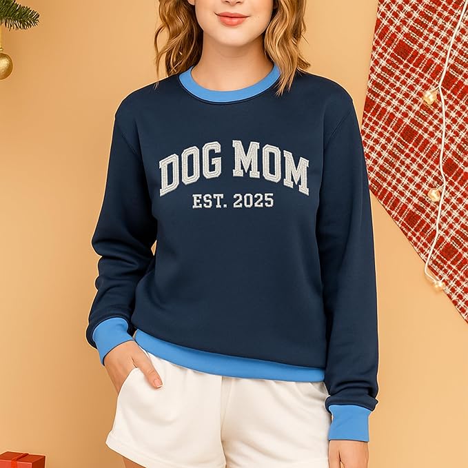 NAZENTI Personalized Dog Sweatshirt, Custom Photo Shirts, Dog Embroidered Shirt for Women, Men, Pet Lovers Gifts, Mom Gift