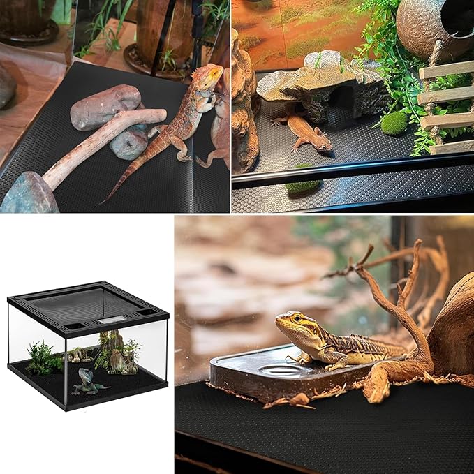 Bearded Dragon Tank Accessories, 18x79 in Large Non-Stick Reptile Carpet Substrate Terrarium Tank Liner Carpet, Waterproof Reptile Bedding Floor Mats for Snakes, Leopards, Geckos, Lizards