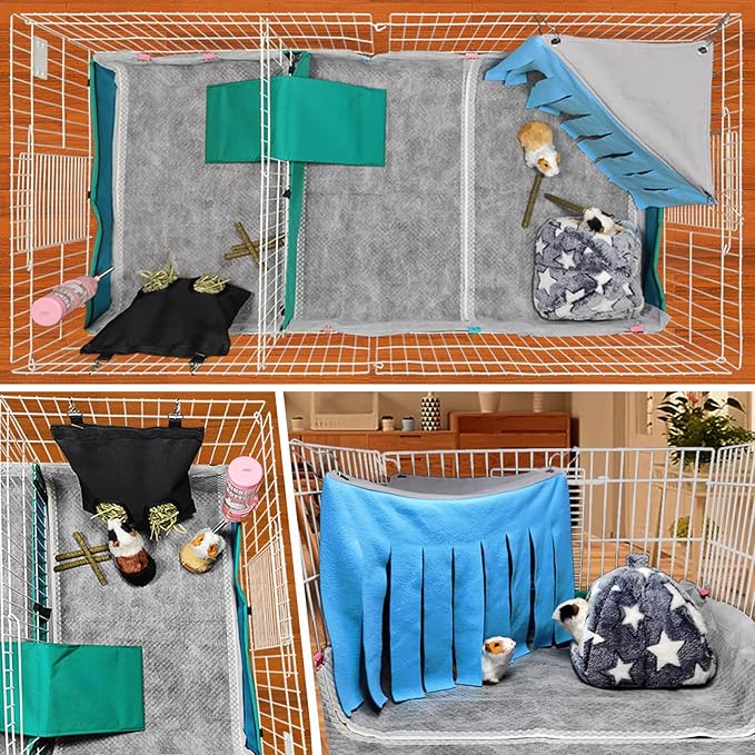 Guinea Pig Bedding, Disposable Guinea Pig Cage Liners, Charcoal Odor Controlling Absorbent Waterproof Pee Pads for Rabbits, Hamster and Other Small Animals. 18''x31'',50 Count
