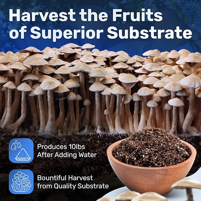 Surfin' Spores Dry Mushroom Substrate Mix | Produces 40 Pounds of Pasteurized Bulk Substrate | CVG Blend (Coco Coir, Vermiculite, Gypsum)